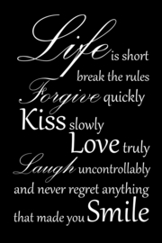 Life is short op canvas