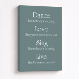 Tekst op canvas petrol