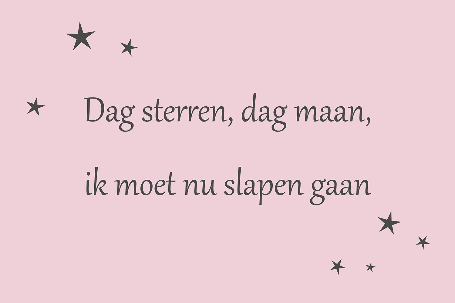 Dag sterren, dag maan op canvas roze