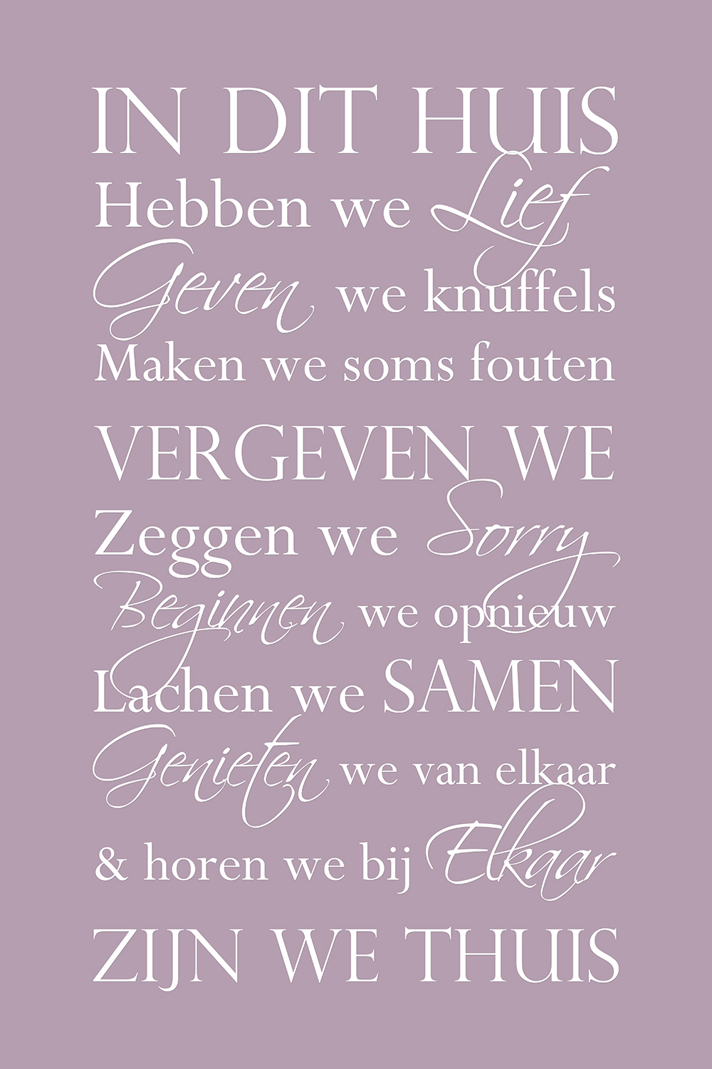 In dit huis op canvas paars