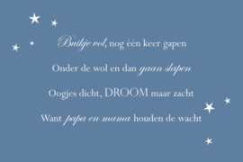Tekst op canvas donkerblauw