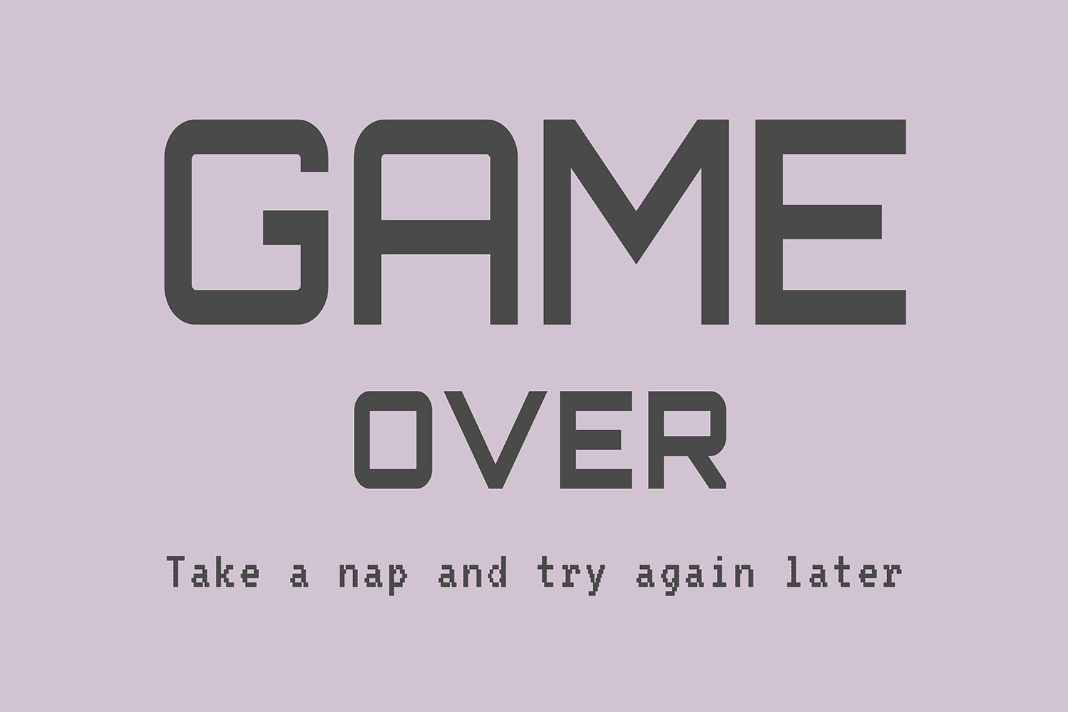 Game Over op canvas paars