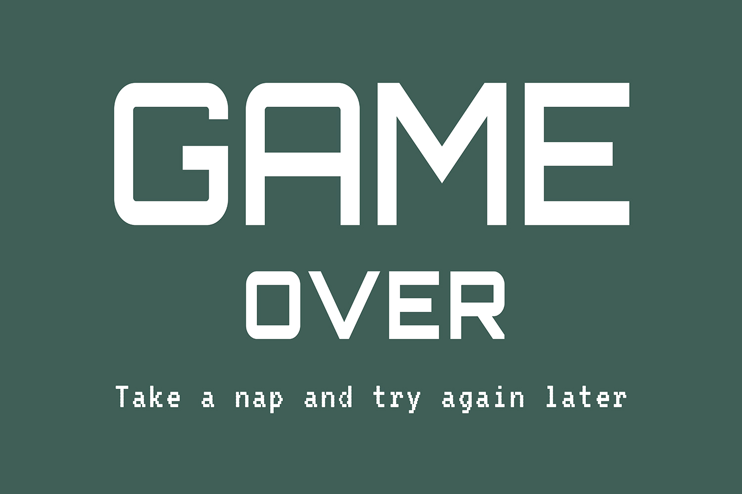 Game Over op canvas groen