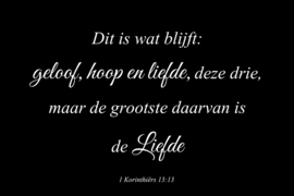 Geloof hoop en liefde op canvas