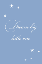 Dream big little one op canvas blauw