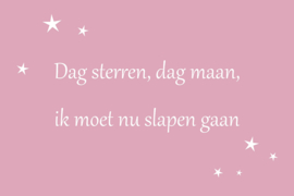 Dag sterren, dag maan op canvas roze