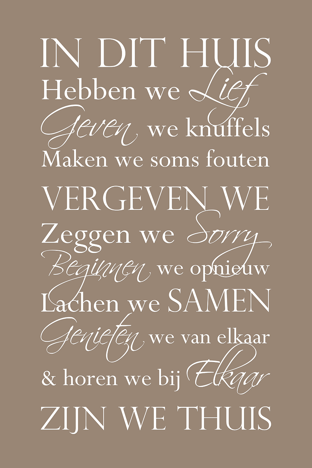 In dit huis op canvas