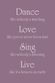 Tekst op canvas donkerpaars