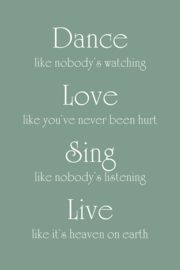 Tekst op canvas groen