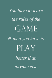 Rules of the game op canvas groen