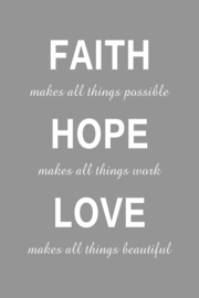 Faith Hope Love op canvas