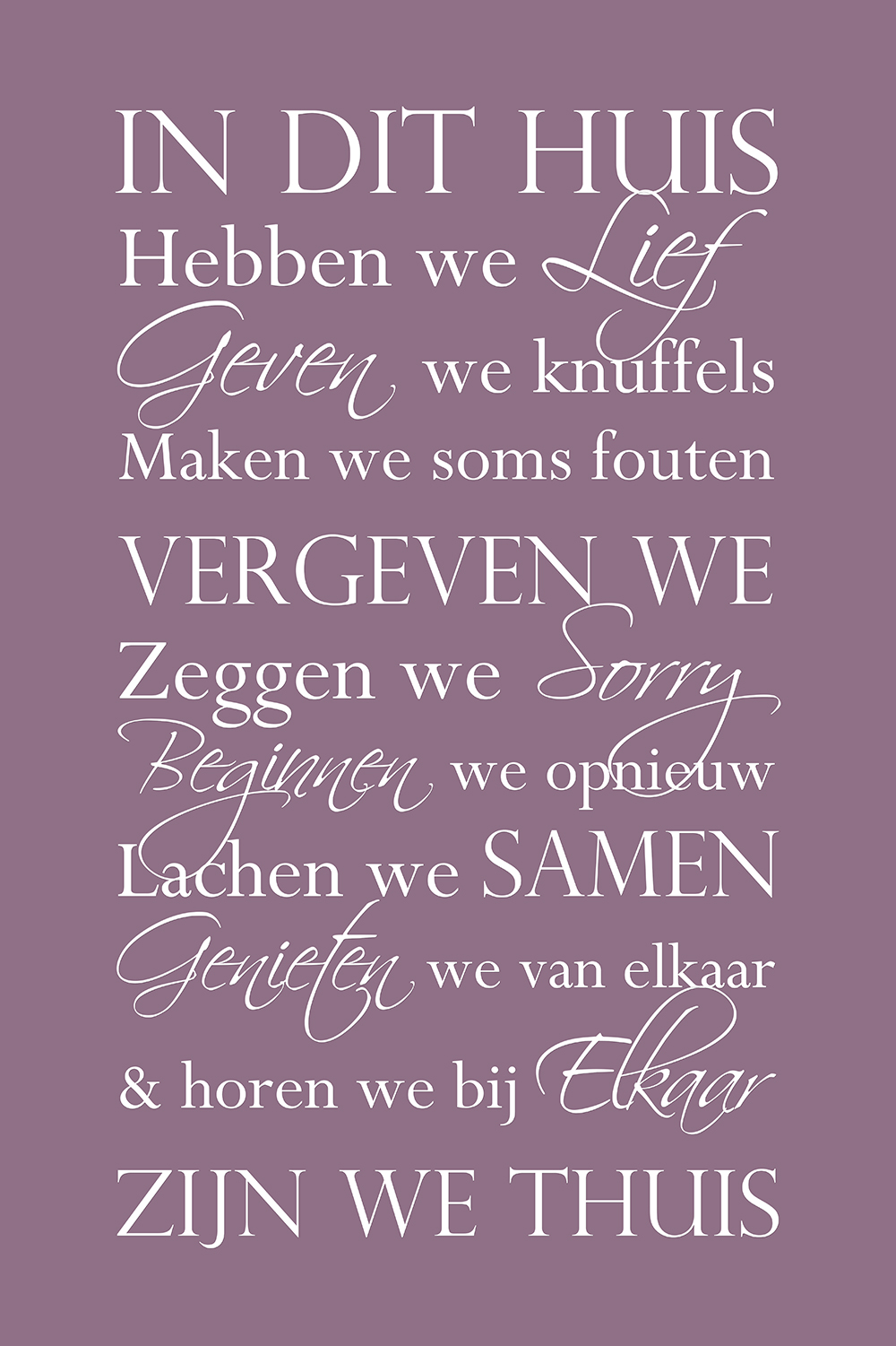 In dit huis op canvas paars