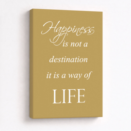 Tekst op canvas okergeel