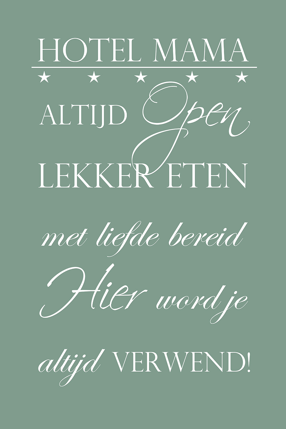 Hotel Mama op canvas groen
