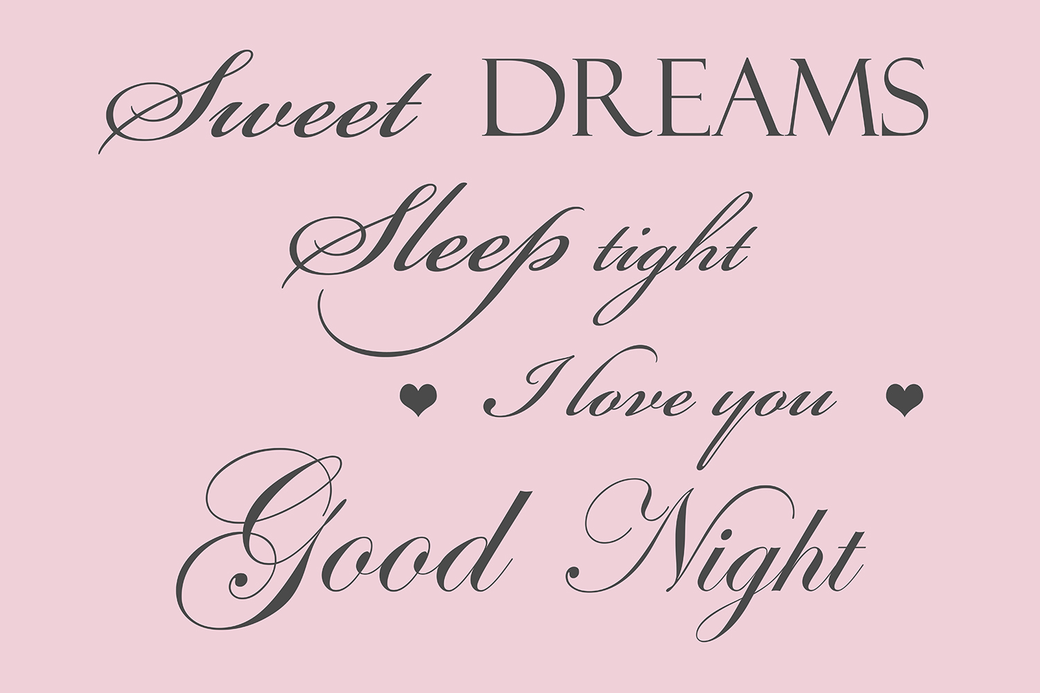 Sweet dreams op canvas roze