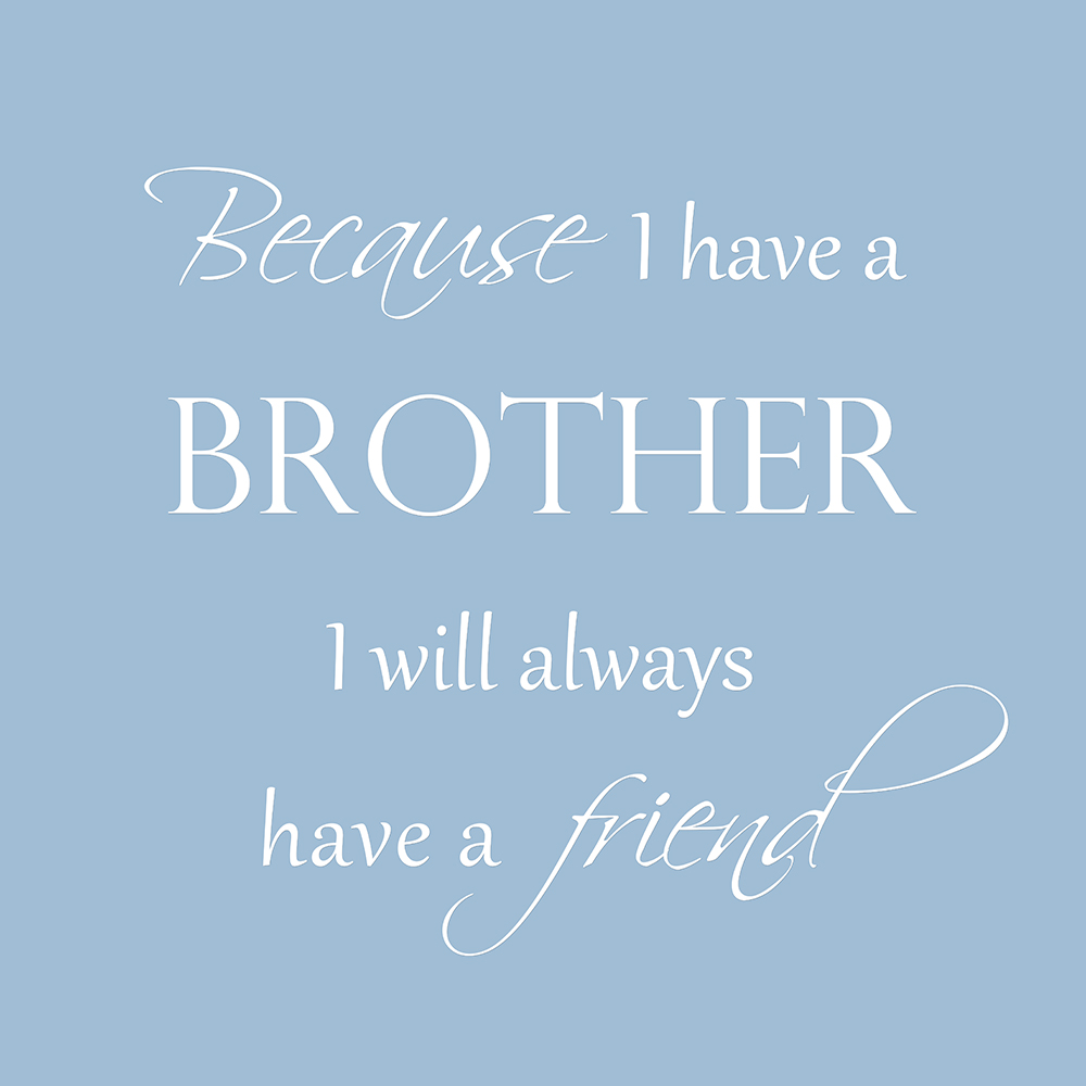 Because I have a brother op canvas blauw