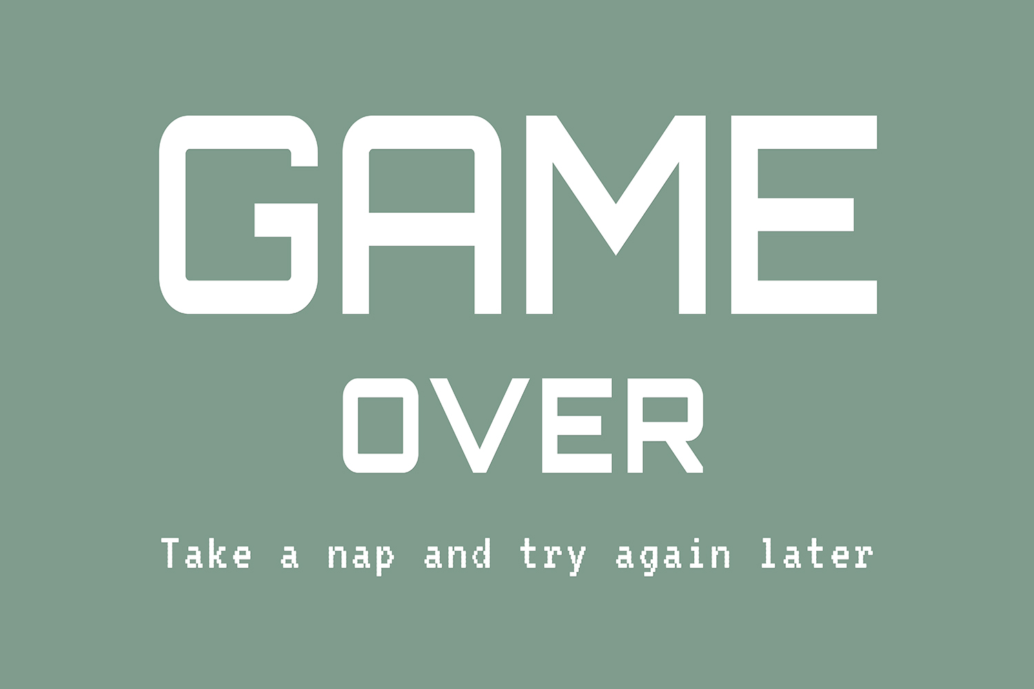 Game Over op canvas groen