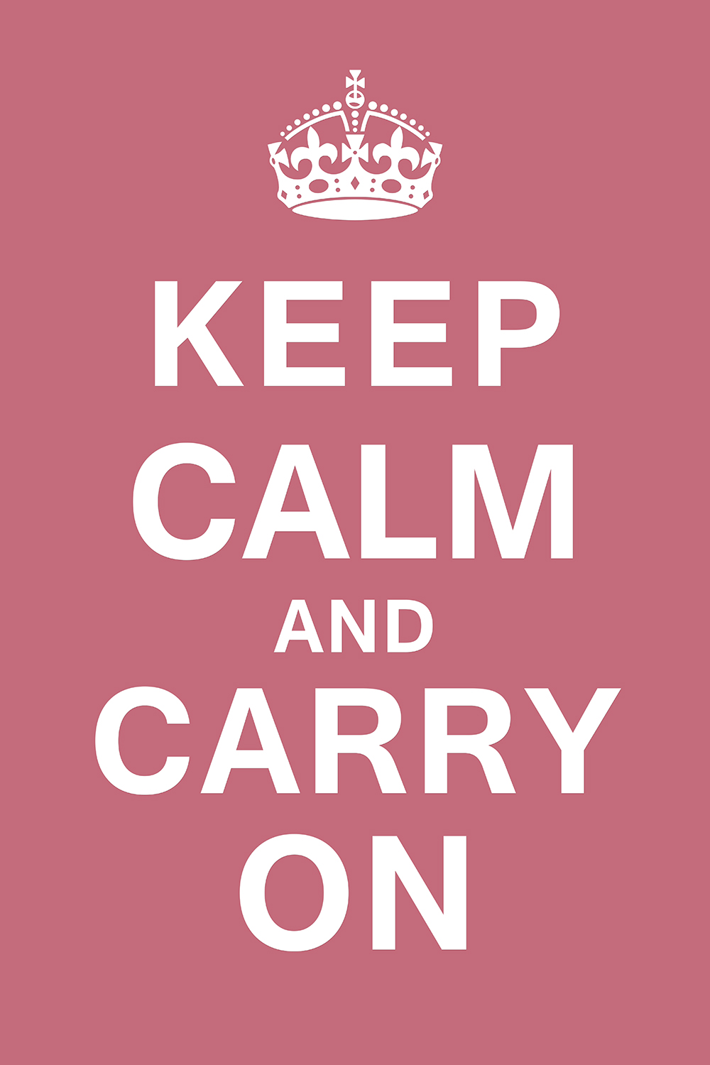 Keep calm and carry on op canvas roze