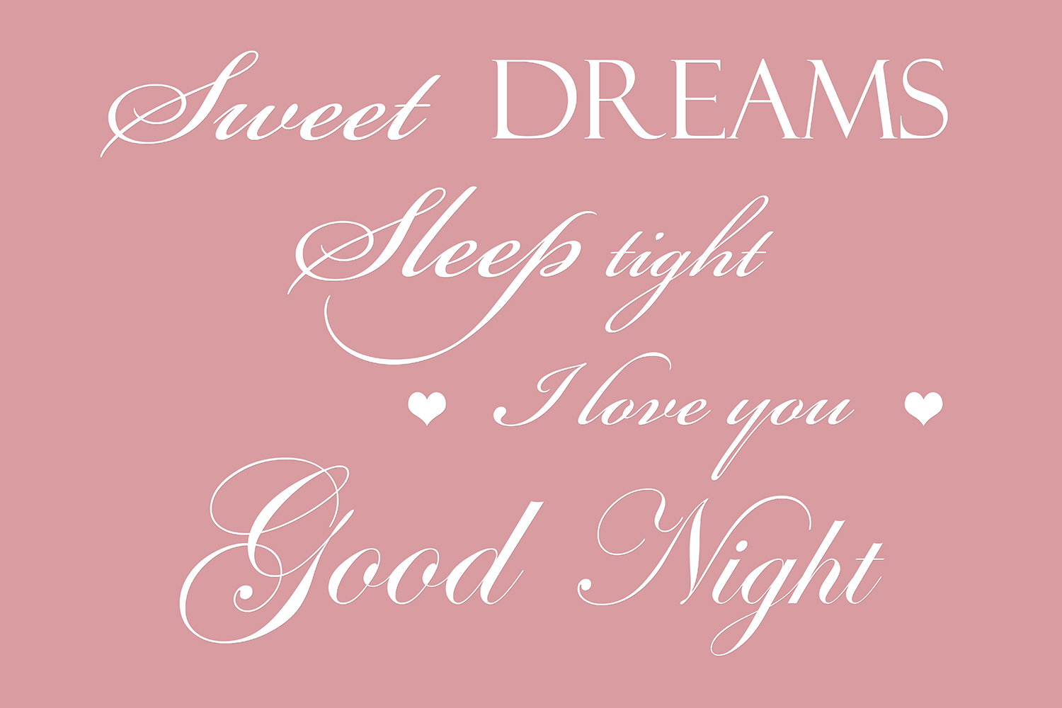 Sweet dreams op canvas roze