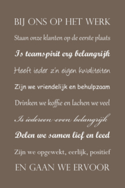 Bij ons op het werk op canvas