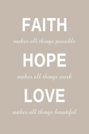 Faith Hope Love op canvas