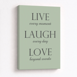 Tekst op canvas lichtgroen