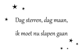 Dag sterren, dag maan op canvas wit