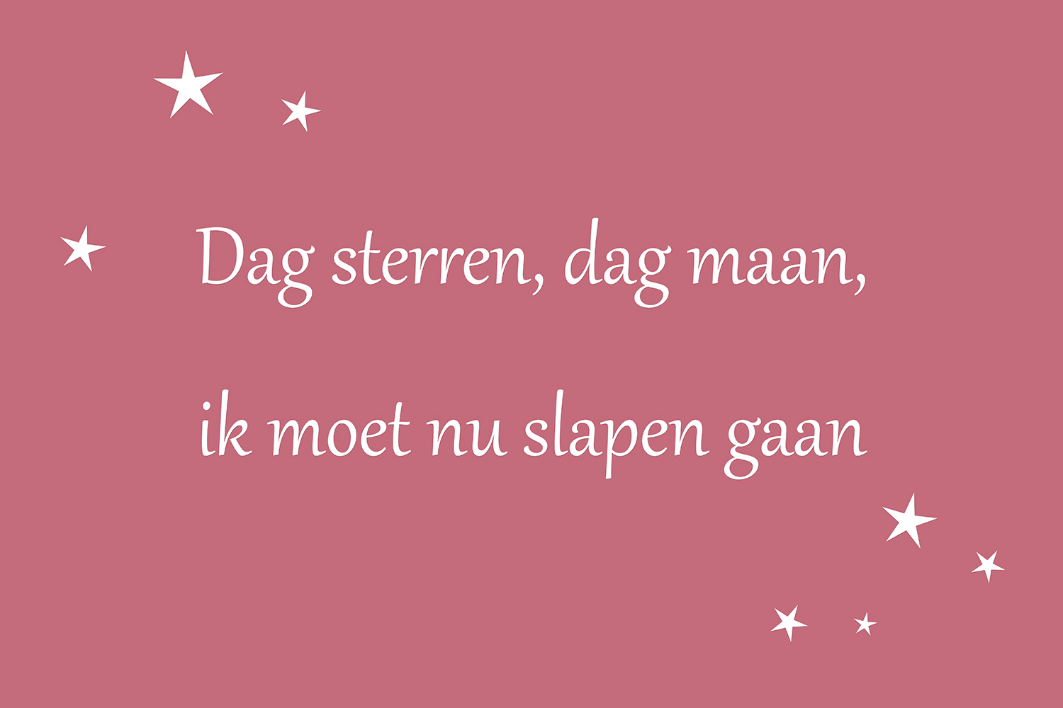 Dag sterren, dag maan op canvas roze