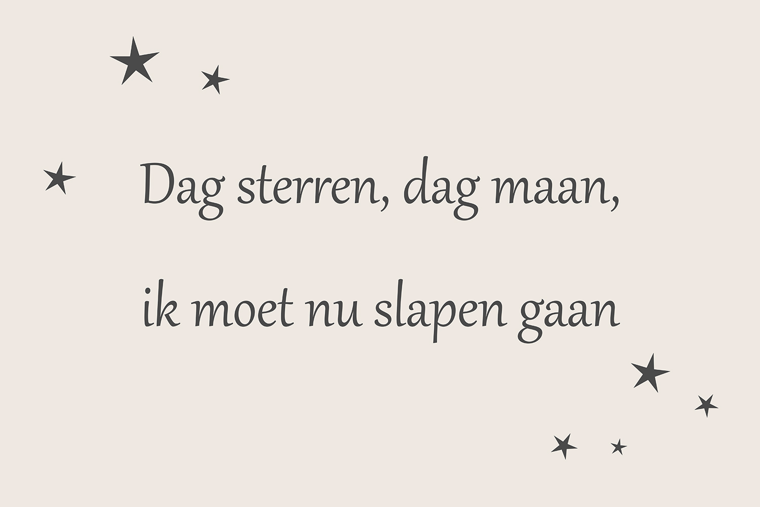 Dag sterren, dag maan op canvas