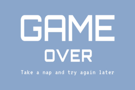 Game Over op canvas blauw