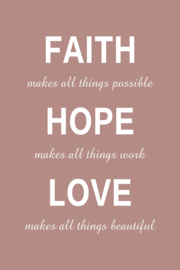 Tekst op canvas oudroze