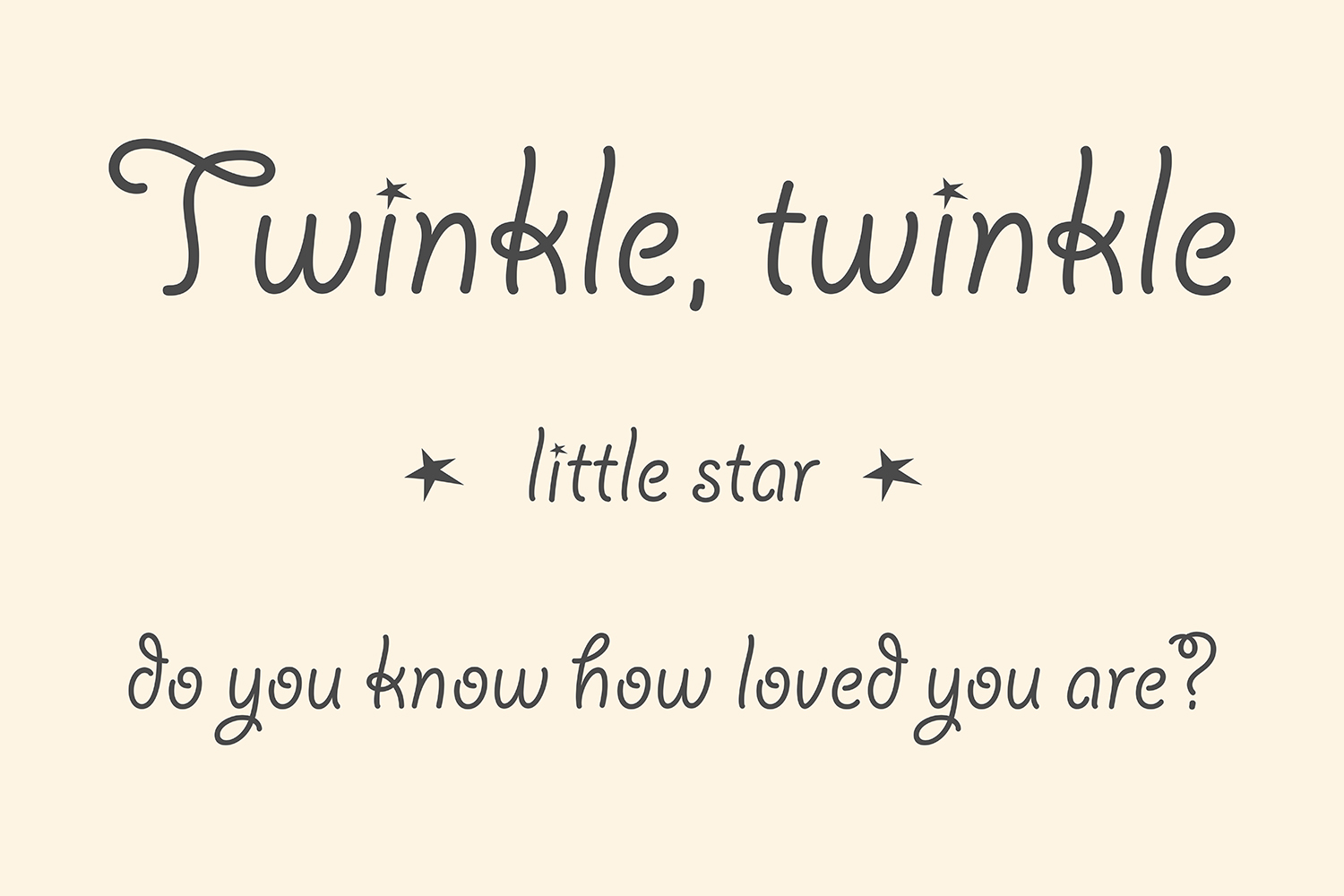 Twinkle twinkle little star op canvas wit