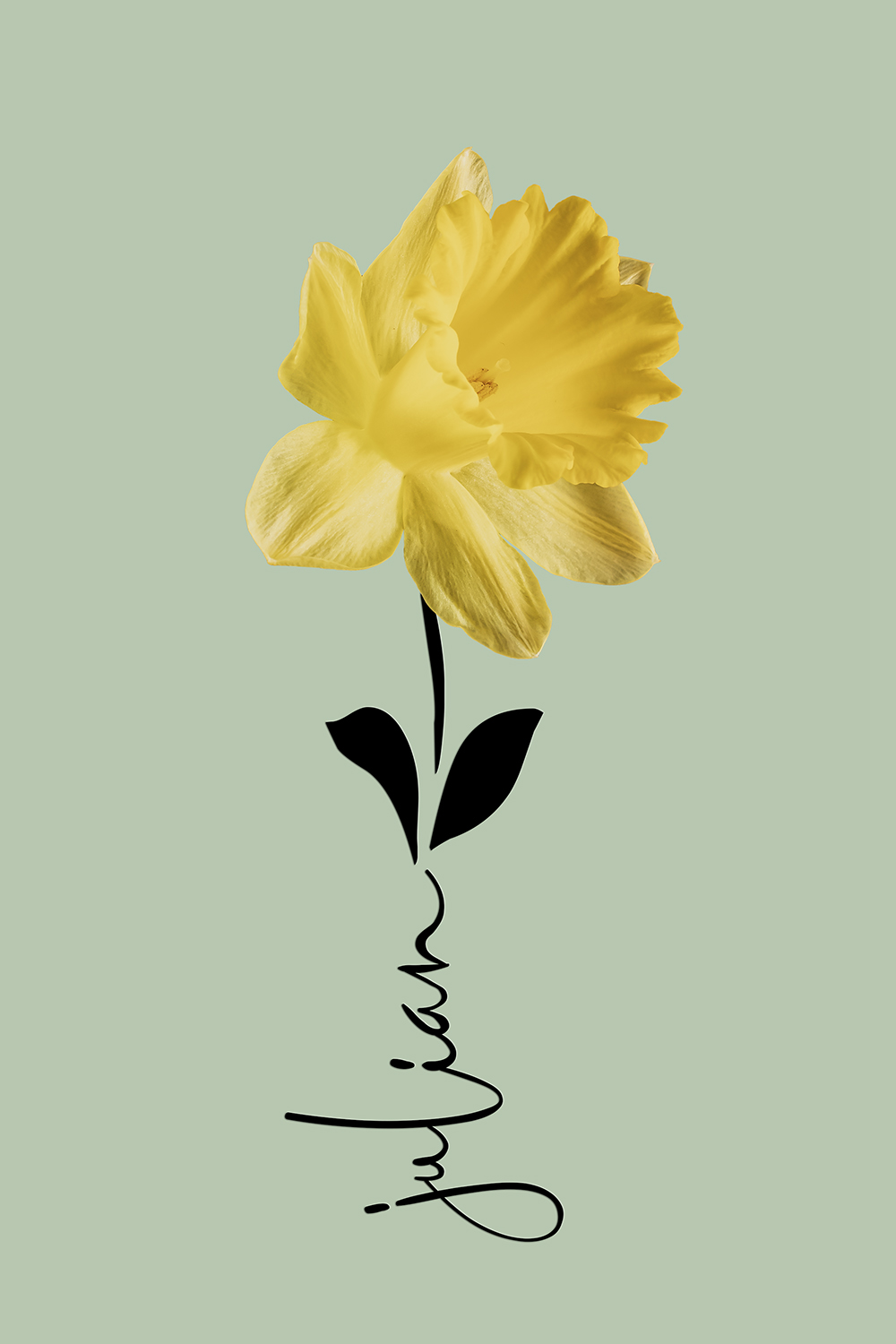 Geboortebloem maart op canvas