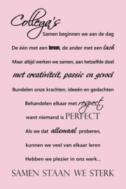 Collega's op canvas roze