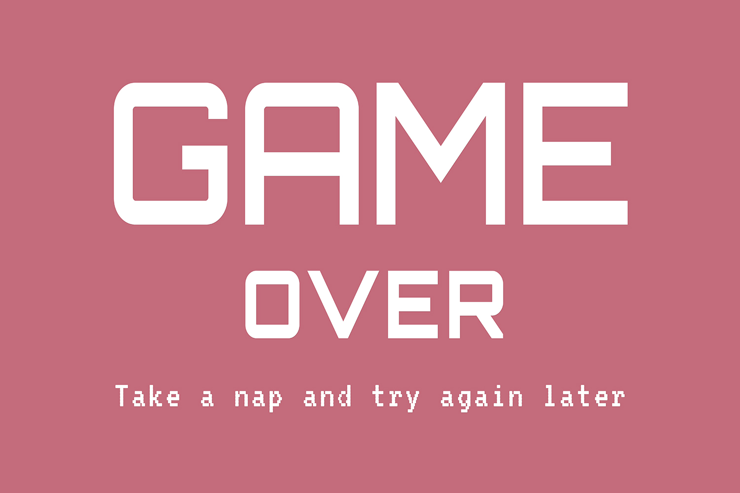 Game Over op canvas roze