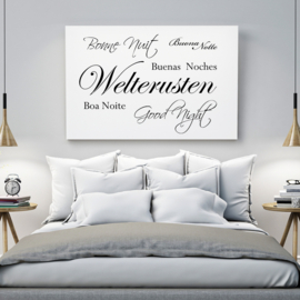 Welterusten op canvas