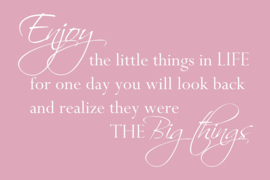 Enjoy the little things op canvas roze
