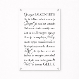 Op mijn balkonnetje - Tuinposter