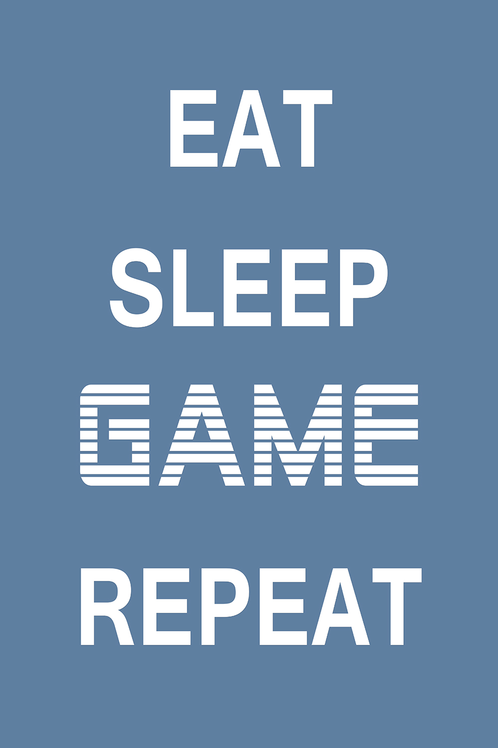 Eat Sleep Game Repeat op canvas blauw