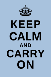 Keep calm and carry on op canvas