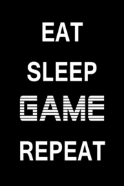 Eat Sleep Game Repeat op canvas