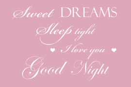 Sweet dreams op canvas roze