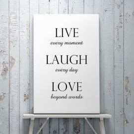 Live laugh love op canvas