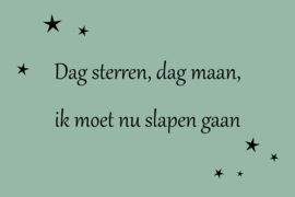 Dag sterren, dag maan op canvas groen