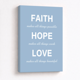 Tekst op canvas blauw