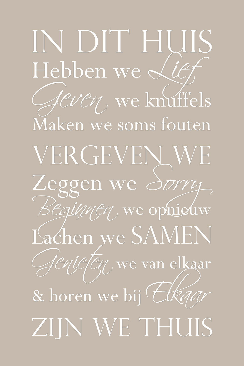 In dit huis op canvas