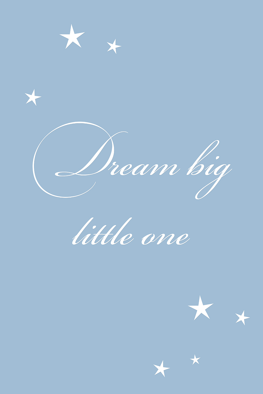 Dream big little one op canvas blauw