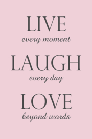 Tekst op canvas lichtroze