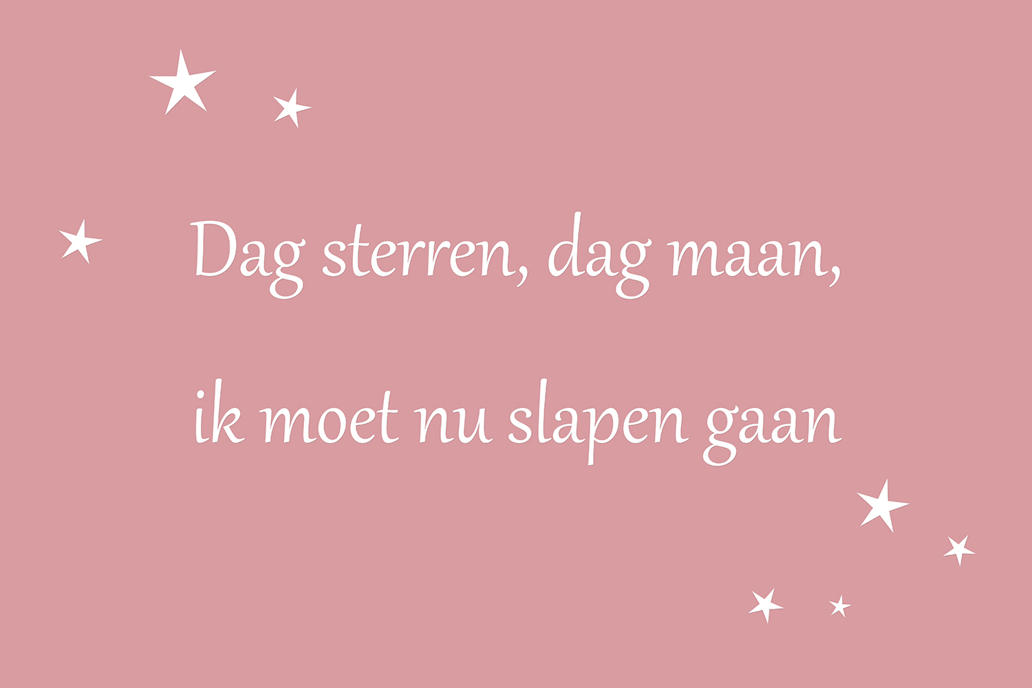 Dag sterren, dag maan op canvas roze