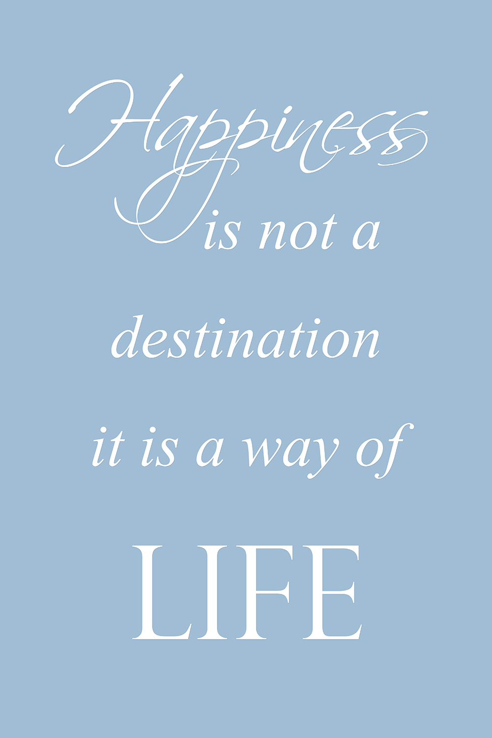 Happiness op canvas blauw